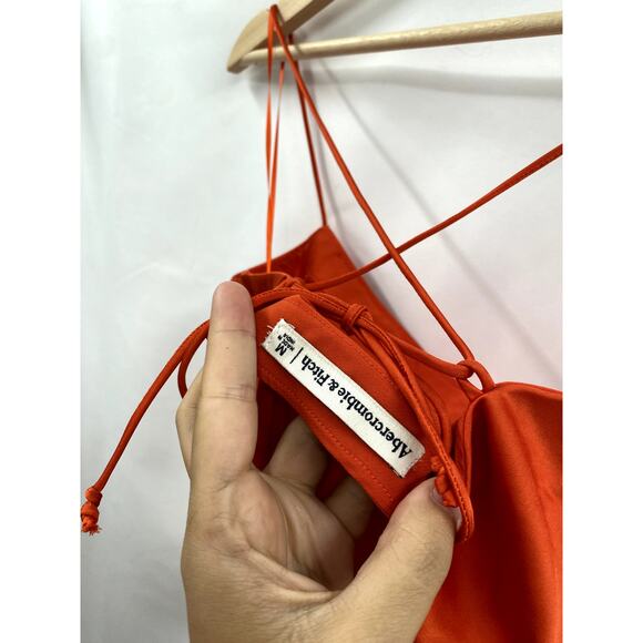 Abercrombie & Fitch orange satin mini slip dress - Picture 4 of 5